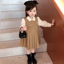 Girls college style princess skirt Net Red Spring and Autumn foreign skirt children Korean fashion girl baby Autumn dress