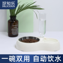 Cat Bowl double bowl Automatic drinking water Drinking Bowl pooch Stainless Steel Pet Anti-Cat Food Bowl Kitty supplies
