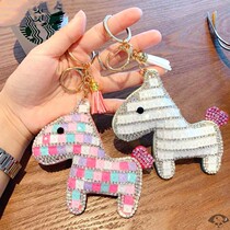 Key buckle woman simple atmosphere hanging pendant small ornament car hanging decoration female delicate bag small doll small crowdset pendant