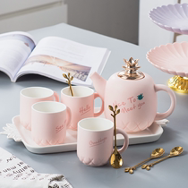 Afternoon tea Tea set Ceramic household bubble fruit flower teapot Nordic water cup Water knot wedding object