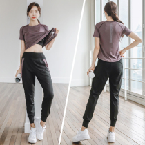 Sports suit women Summer thin fashion professional running fitness clothes loose size quick-drying clothes Net red yoga clothing