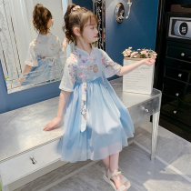 Girl Hanfu Dress Summer Dress 2021 New Girl Chinese Wind Sand Tong Tong Super Immortal Dress Princess Dress