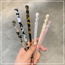 Japanese style acetic acid Hanfu one-character hairpin female simple modern daily plate hair Joker ball hair hairpin headdress