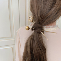 Korean design sense hair hairpin hair Golden simple daily Joker one-character hairpin hairpin ancient costume Hanfu step plain hairpin hairpin