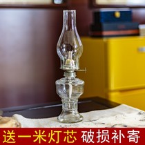 Old-fashioned oil kerosene lamp glass lantern fire water lamp nostalgic old oil lamp for Buddha long light Mobil lamp