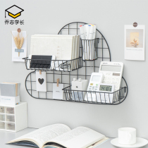 Dormitory Grid pylon wall decoration Photo Wall non-perforated ins Nordic style creative iron shelf