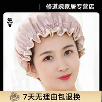 Korean double Hood Hood Hood Hood Hood shower shower shower cap waterproof adult women hair bath Han Xunchang
