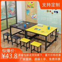 Kindergarten desks and chairs primary school student tutoring class color desks and chairs manual art table cram school children's painting room