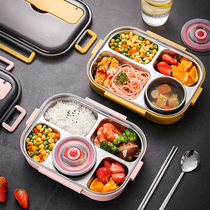 304 stainless steel Primary School students insulated lunch box divider type childrens lunch box easy to carry split office workers