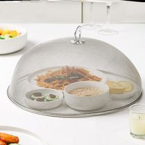Household stainless steel food cover foldable table cover fly-proof food cover Square food cover round cover rice cover