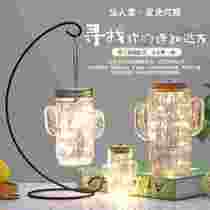 Glass luminous bottle cactus cup luminous glass bottle cactus bottle luminous glass bottle micro scene