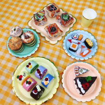 Disposable tableware Picnic ins Party supplies Cake dessert table decoration Cardboard plate Large dish plate plate