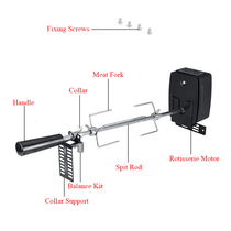 Automatic BBQ Grill Rotisserie Electric BBQ Motor Metal Outd