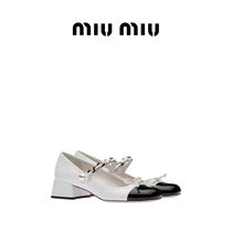 Miu Miu Miu Miao imitation pearl NAPLAK goat leather Mari Jean High heel shoe