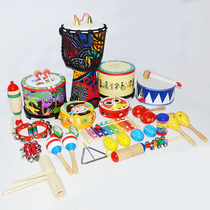 ORF percussion kindergarten early education enlightenment music teaching aids Toy drum rattle drum sand hammer African drum