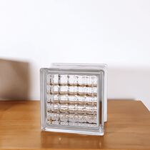Indonesia imported ultra-white square 145X145X95 translucent crystal pattern hollow glass brick partition wall crystal brick