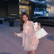 Xiao Xiangfeng pink vest set two-piece spring dress 2021 new female morning spring fried street fashion jumpsuit