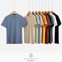 Blue short sleeve polo shirt Mens summer Paul lead Top Slim Fit half sleeve T-shirt Simple solid color lapel t-shirt
