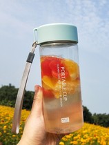 Anti-drop heat-resistant plastic cup for men and women students portable large-capacity water Cup Korean version of simple fresh sports