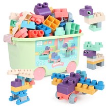 Baby soft rubber building blocks Children 1-10 years old babies can chew large particles to assemble childrens educational toys can be boiled