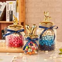 Nordic Couple Lucky Star Bottle Wishing Bottle Glass Luminous Empty Bottle Drifting Bottle Origami Creative Gift Valentines Day