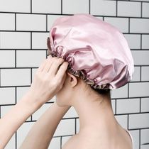 Fume waterproof shower cap shower women Bath long hair cover head cap hair cover anti double layer hair cap