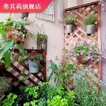 Anti-corrosion wood fence grid partition garden fence guardrail climbing vine flower stand plant climbing shelf solid wood carbonization