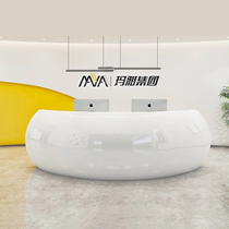 Fiberglass paint front desk semicircle company reception desk welcome creative desk custom beauty salon bar