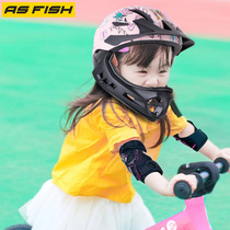 Children's balance car helmet full helmet decorative soft protector knee pad full set of girls bicycle children's protective suit