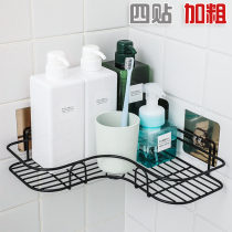 Punch-free corner shelf Bathroom pylons Kitchen bold stainless steel metal toilet bathroom sticky wall tripod