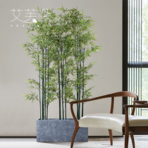 New Chinese Emulation Floor Green Plant Bamboo Potted Screen Partition Fake Tree Building View Living Room Shop Decoration Pendulum