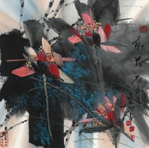 "Chao He" Huang Yongyu Painter Celebrity Calligraphy and Painting 60 * 59cm
