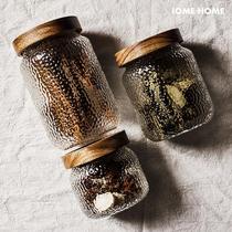Day Style Hammer Grain Grade High Boron Silicon Glass Phase Thiswood Lid Storage Jar tea Zero Grocery Grain Seal Containing