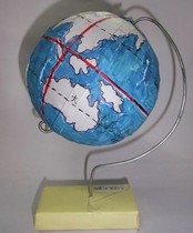 Students use junior high school students to make globes. Self-made globe base accessories handmade material diy13