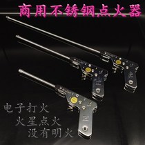 Stainless steel ignition gun electronic ignition igniter commercial fire stove ignition rod extended stainless steel lighter