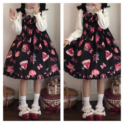 taobao agent Genuine strawberry, cute demi-season dress, Lolita style, lifting effect, Lolita Jsk
