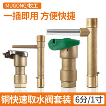 Fast copper water intake valve 6 sub-water taker landscaping lawn ground water intake pipe ground water intake lever water intake
