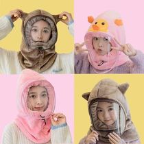 Autumn and Winter Childrens windproof cap face protection one-piece cycling warm scarf hooded forehead windproof cap fishing cap