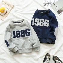 Boys and girls long-sleeved sweater tops for children wearing autumn clothes sweater round neck childrens clothing baby tide