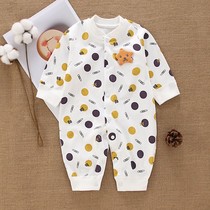 (Pure cotton boneless) clothes jumpsuit 2021 spring and winter cotton baby pajamas baby newborn long sleeve