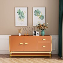Hong Kong-style light luxury can be customized size and color leather dining side cabinet porch cabinet shoe cabinet storage decorative cabinet Tea cabinet