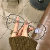 Polygon myopia glasses women can be equipped with degree plain big frame thin retro ultra light men Korean tide frame