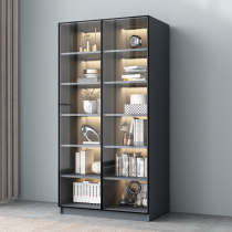 Bookshelf Modern simple glass door bookcase Custom shelf combination Floor-to-wall display cabinet Light luxury hand-to-do cabinet