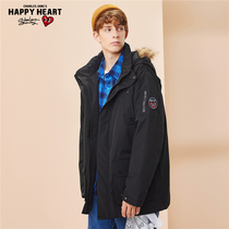 CHARLES JANGS HAPPY HEART Charles Heart Long Hair Collar Parker Down Jacket