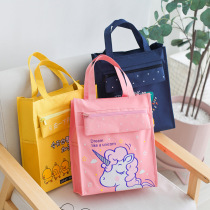 Lunch box bag Portable Primary School handbag carrying book bag children canvas waterproof tutoring tuition bag lunch bag