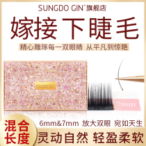 Grafted eyelashes under the eyelashes single root natural beauty house planting false eyelashes soft mink fur lower eyelash mixed suit