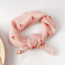 Baby Saliva towel Triangle Towel Pure Cotton Spring Autumn Thin baby Scarf Baby Windproof Cotton Yarn Big turban Turbans Tide