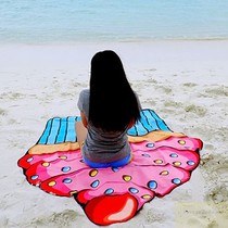 Beach bedding floor stall cloth cushion travel ultra-light bath towel gauze sports swimming pool Ice Cream Donuts new