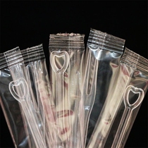 Disposable fruit fork plastic transparent fruit sign independent packaging 500 heart-shaped plug-in fruit small fork