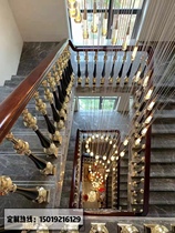 High-end custom indoor Villa copper art aluminum plating European style modern curved staircase handrail railings